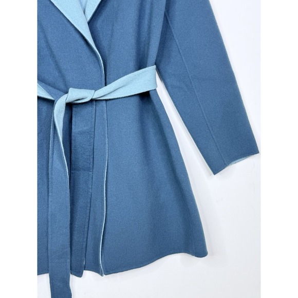 Talbots Womens Belted Double-Faced Wool Jacket Coat Teal Size 14 - Picture 5 of 9